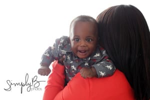 edmonton baby boy over mom's shoulder
