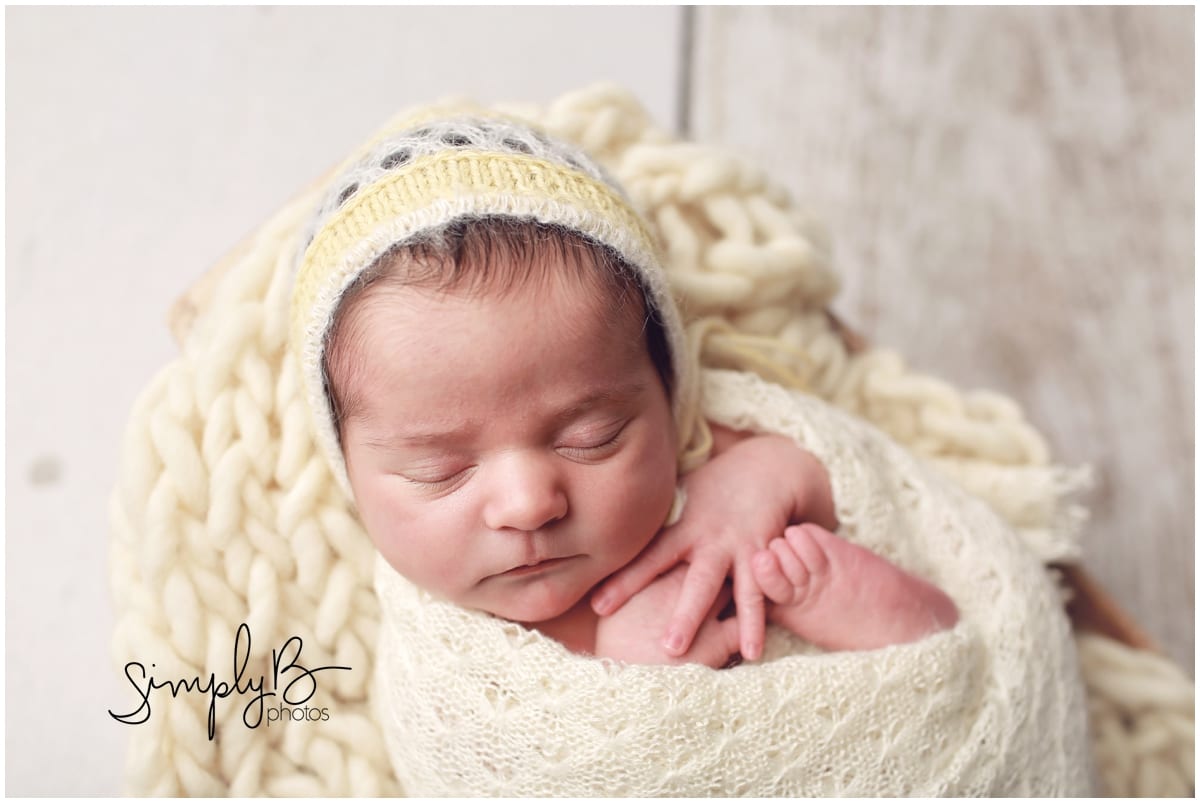 edmonton newborn photographer yellow neutral wrap