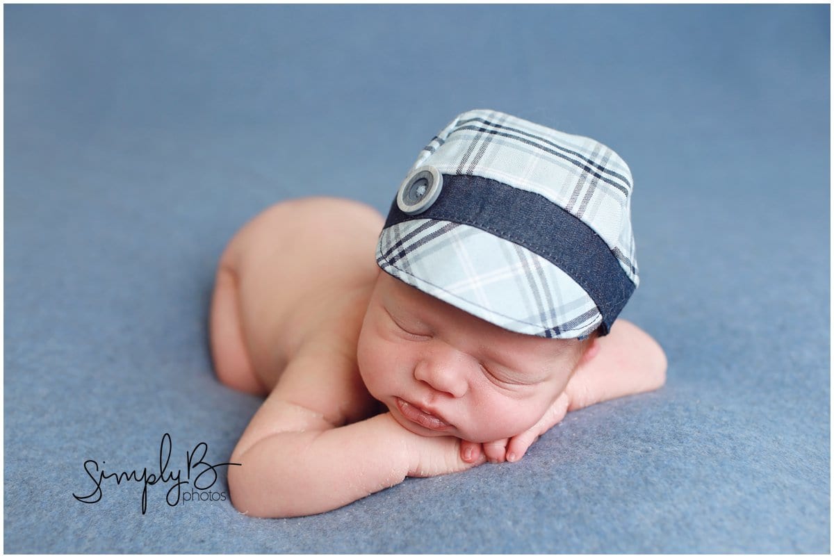 edmonton newborn photographer baby boy baseball cap