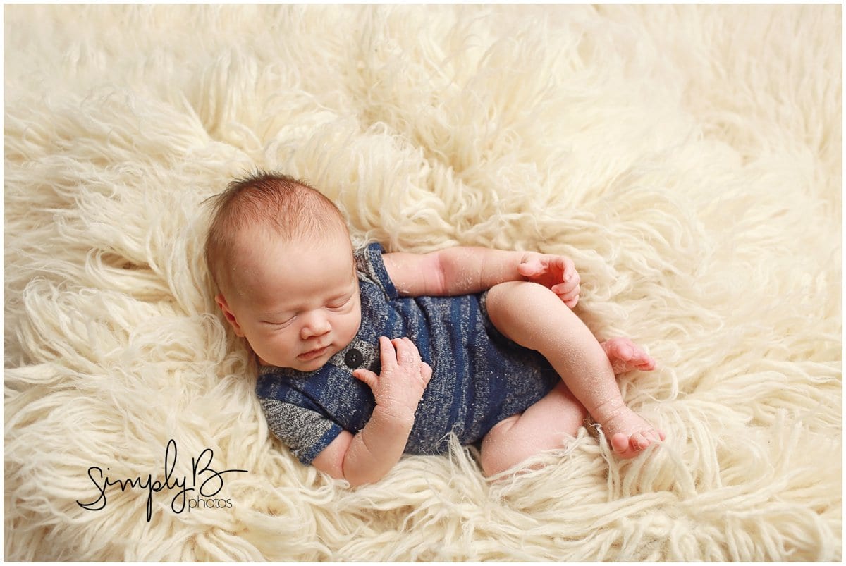 edmonton newborn photographer baby boy blue grey outfit