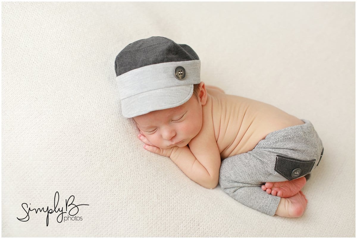 edmonton newborn photographer cream grey outfit