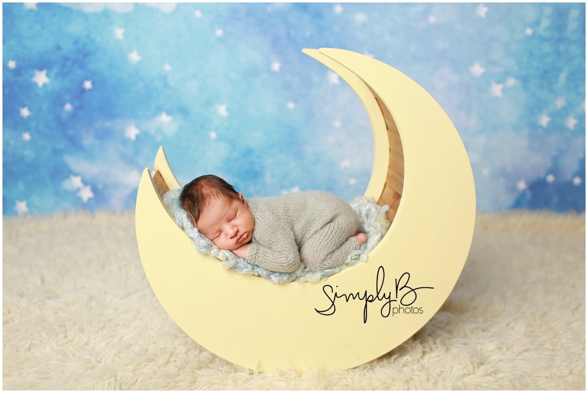 edmonton newborn baby boy photographer moon prop