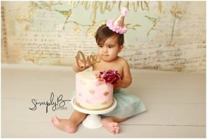 edmonton one year old baby cake smash photographer