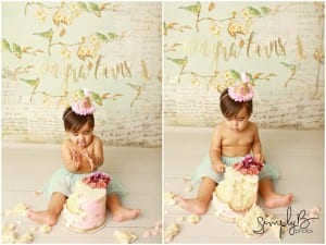 edmonton one year old baby cake smash photographer