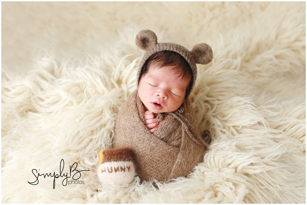 edmonton newborn photographer teddy bear theme
