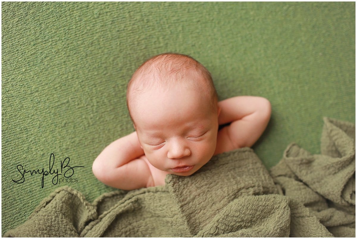 edmonton newborn photographer baby boy greens and cream