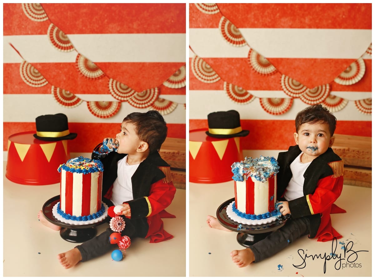 edmonton baby cake smash photographer circus stars
