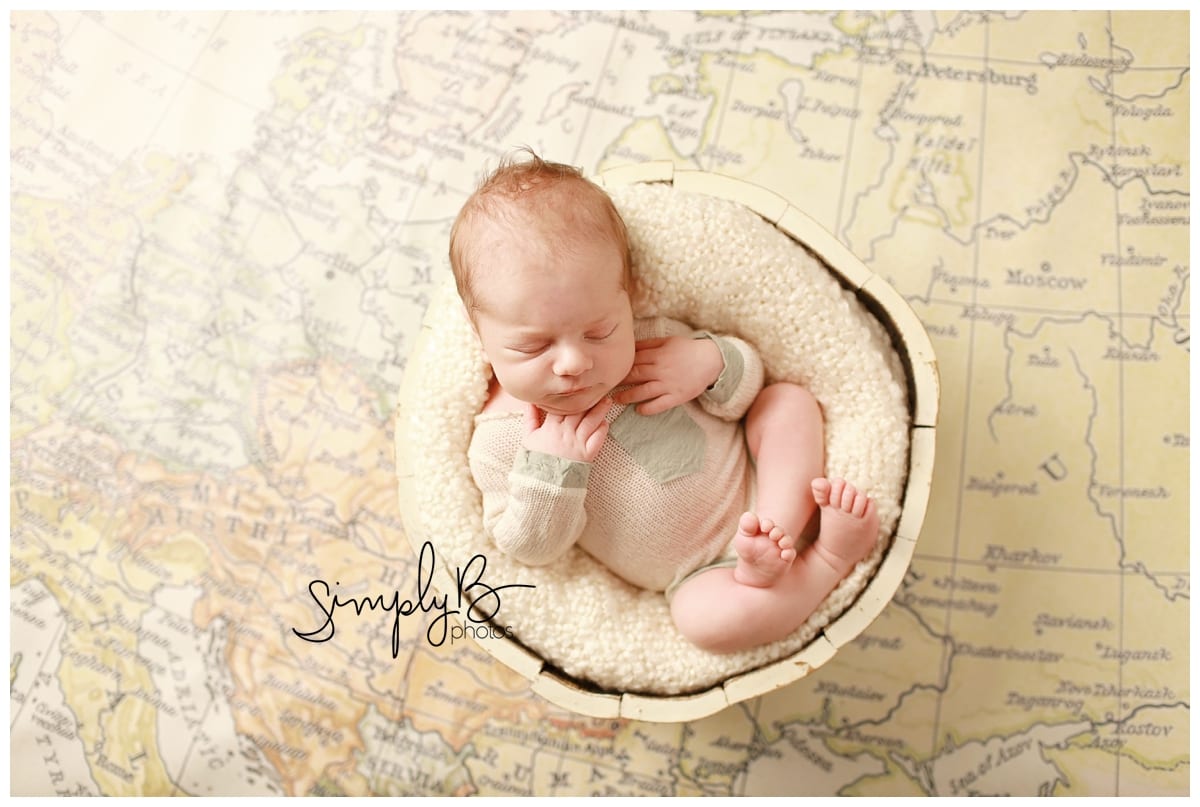 sherwood park newborn photography baby boy world map traveller