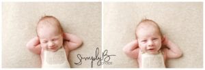 sherwood park newborn photography baby boy overalls smiles