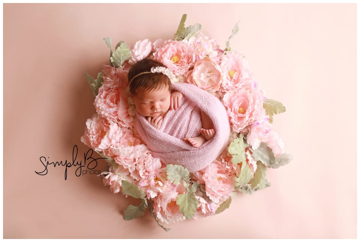 edmonton baby newborn photographer floral spring