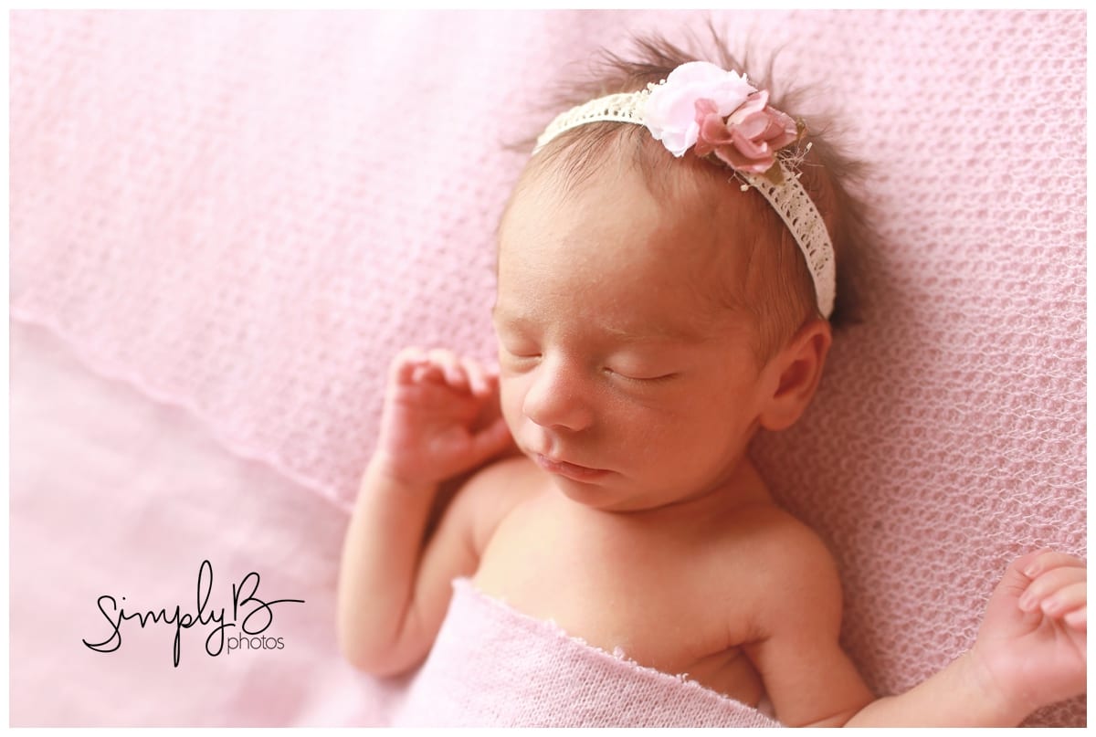 edmonton newborn photographer baby girl floral pink