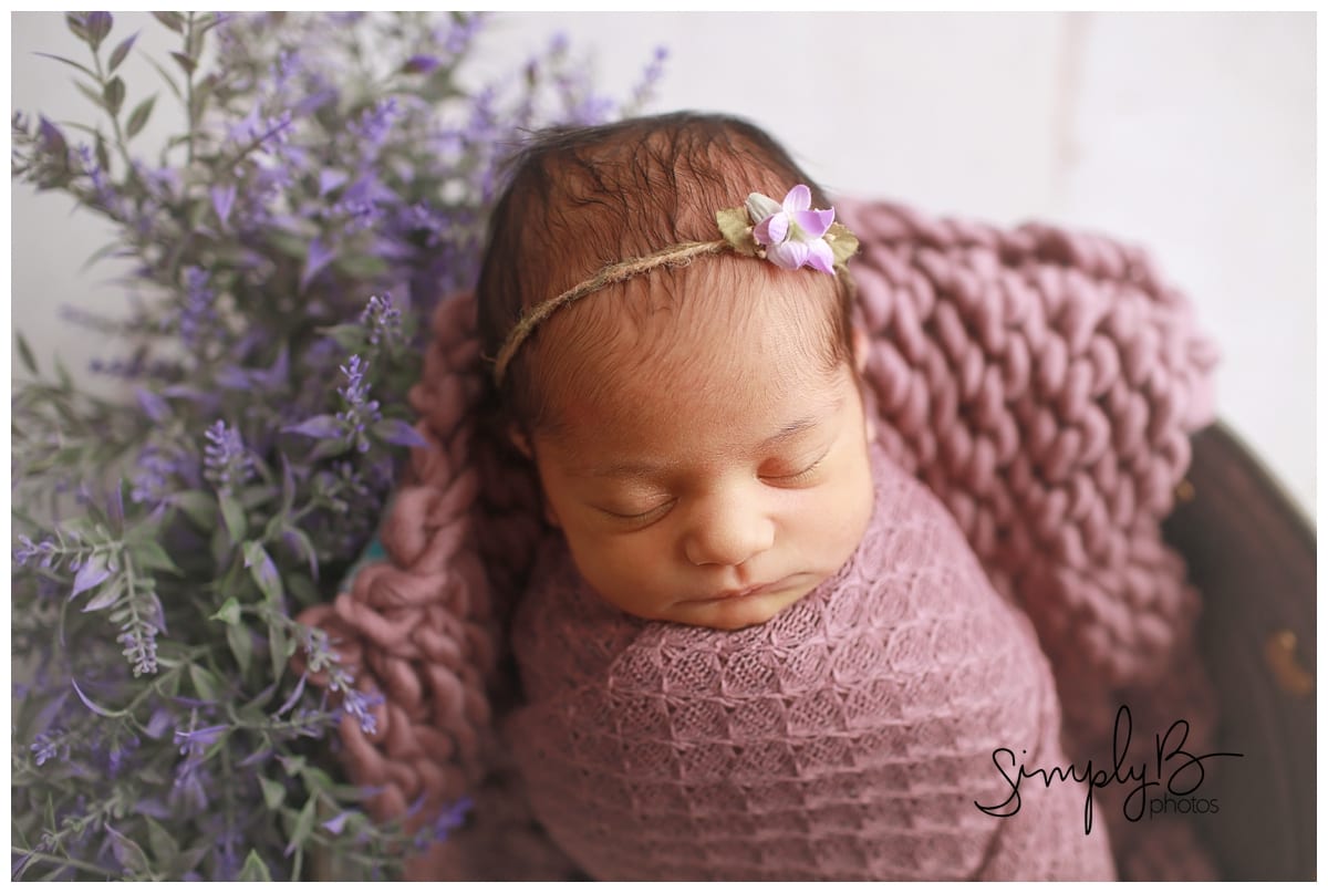 edmonton newborn photographer baby girl floral wreath