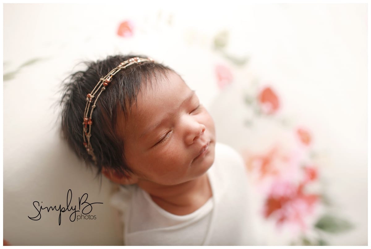 edmonton newborn photographer baby girl florals flowers