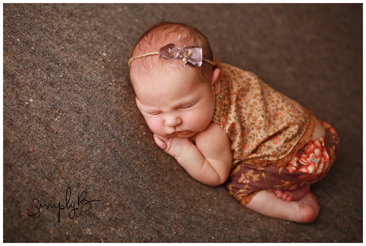 edmonton newborn photographer baby girl woods purple green