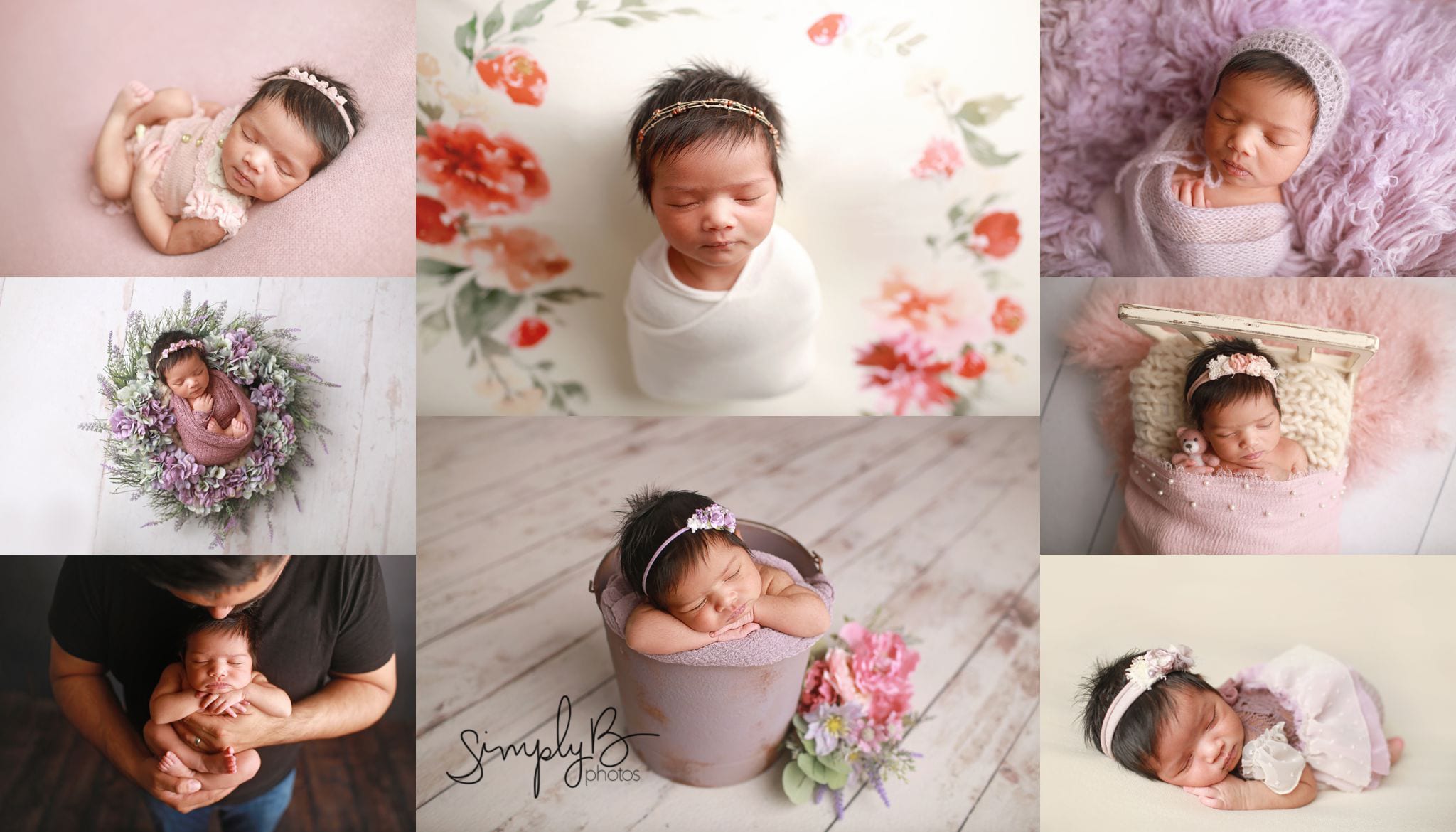 edmonton baby girl newborn photographer florals