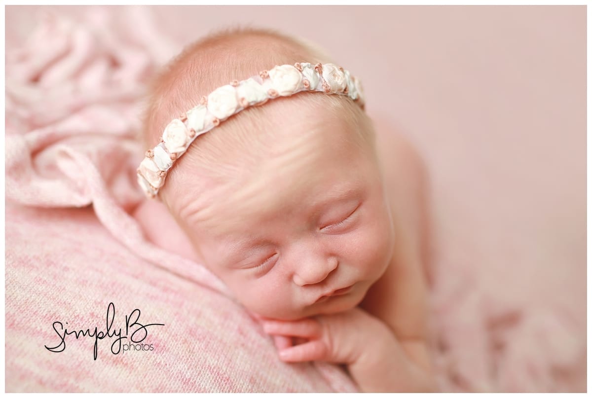 edmonton newborn photographer baby girl floral pink purple