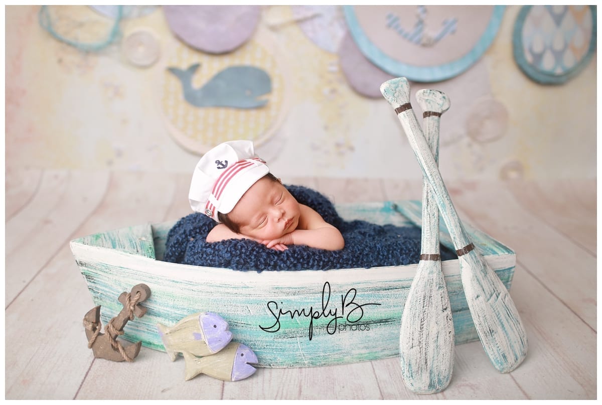 edmonton newborn photography studio baby boy nautical bed heart props