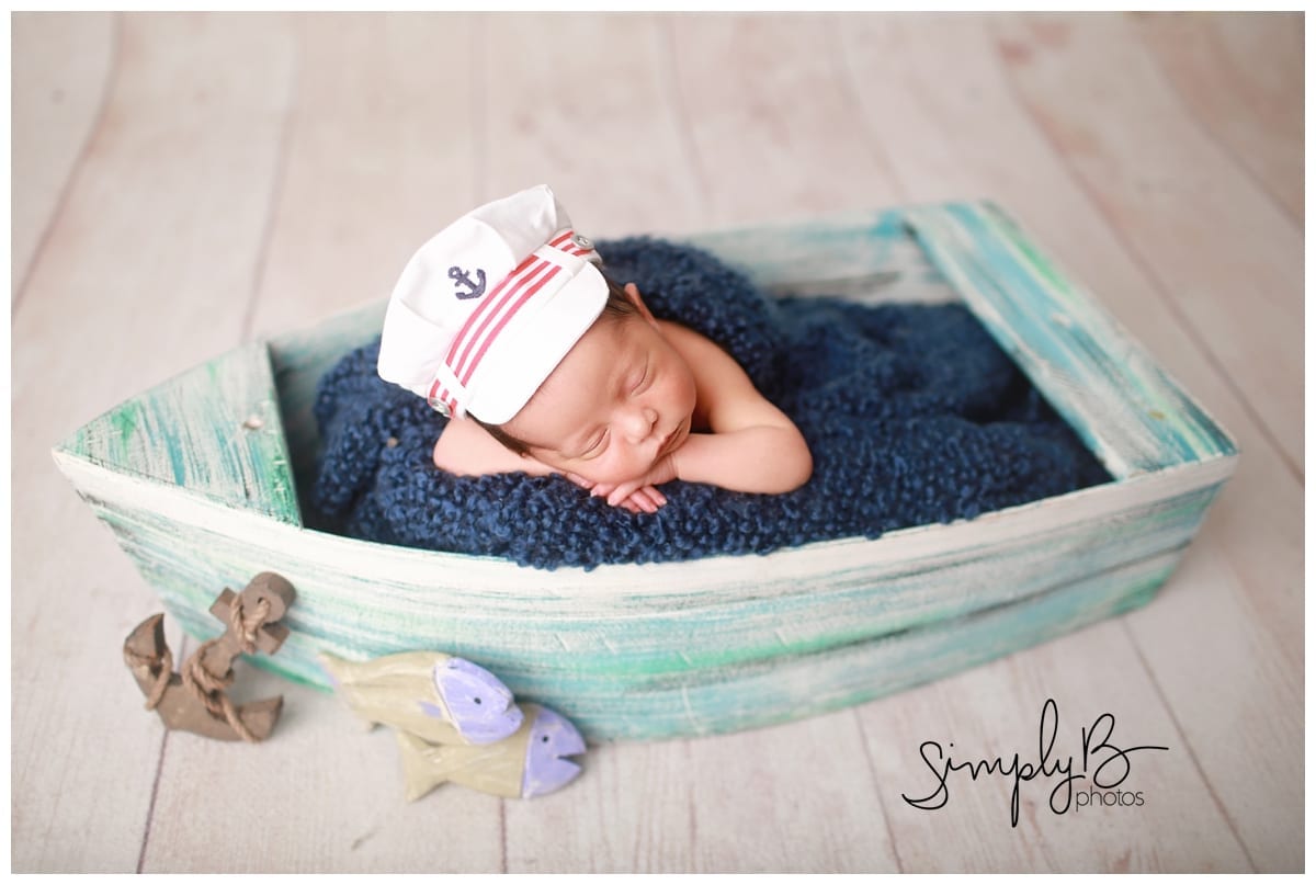edmonton newborn photography studio baby boy nautical bed heart props