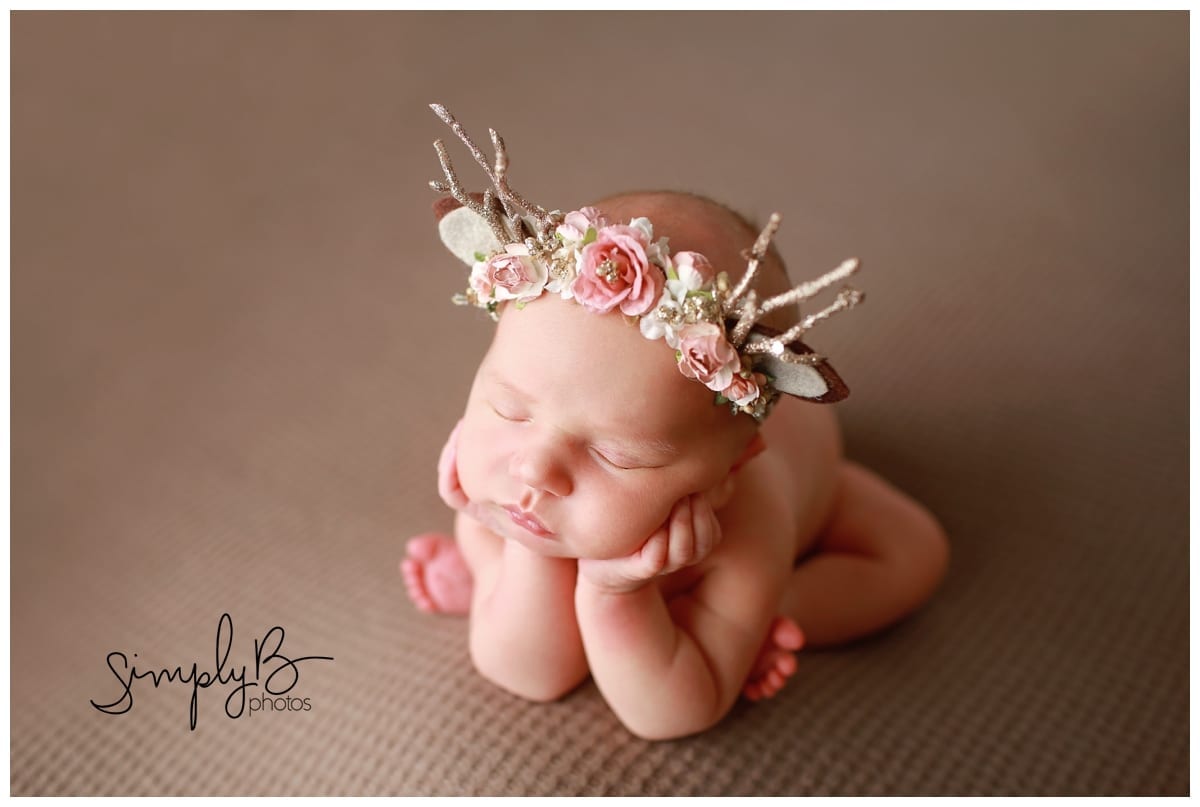 edmonton newborn photography studio baby reindeer