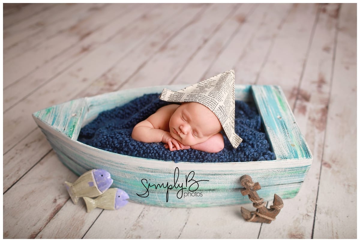 edmonton newborn photography studio baby boat