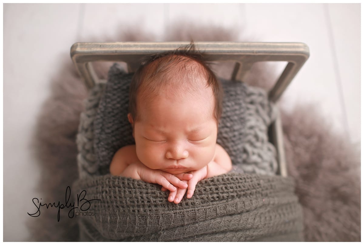 edmonton newborn baby photography studio props moon bed teddy bear