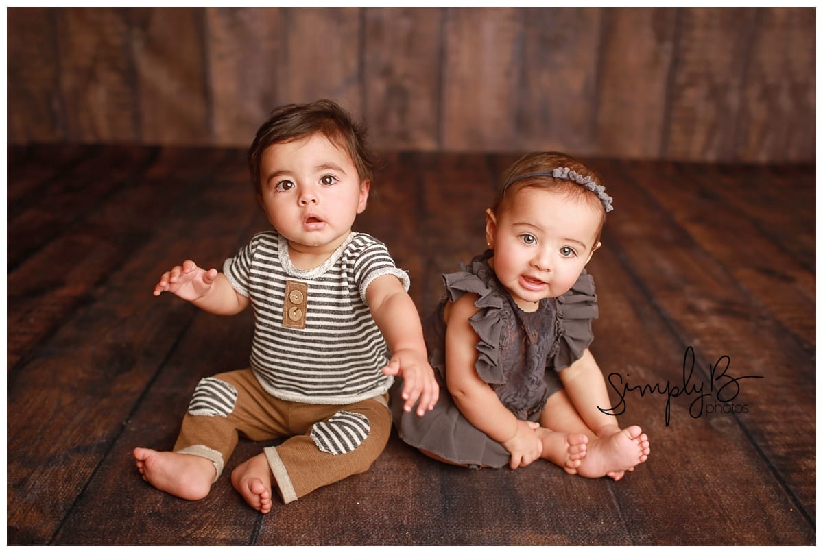 edmonton twin baby photographer studio boy girl